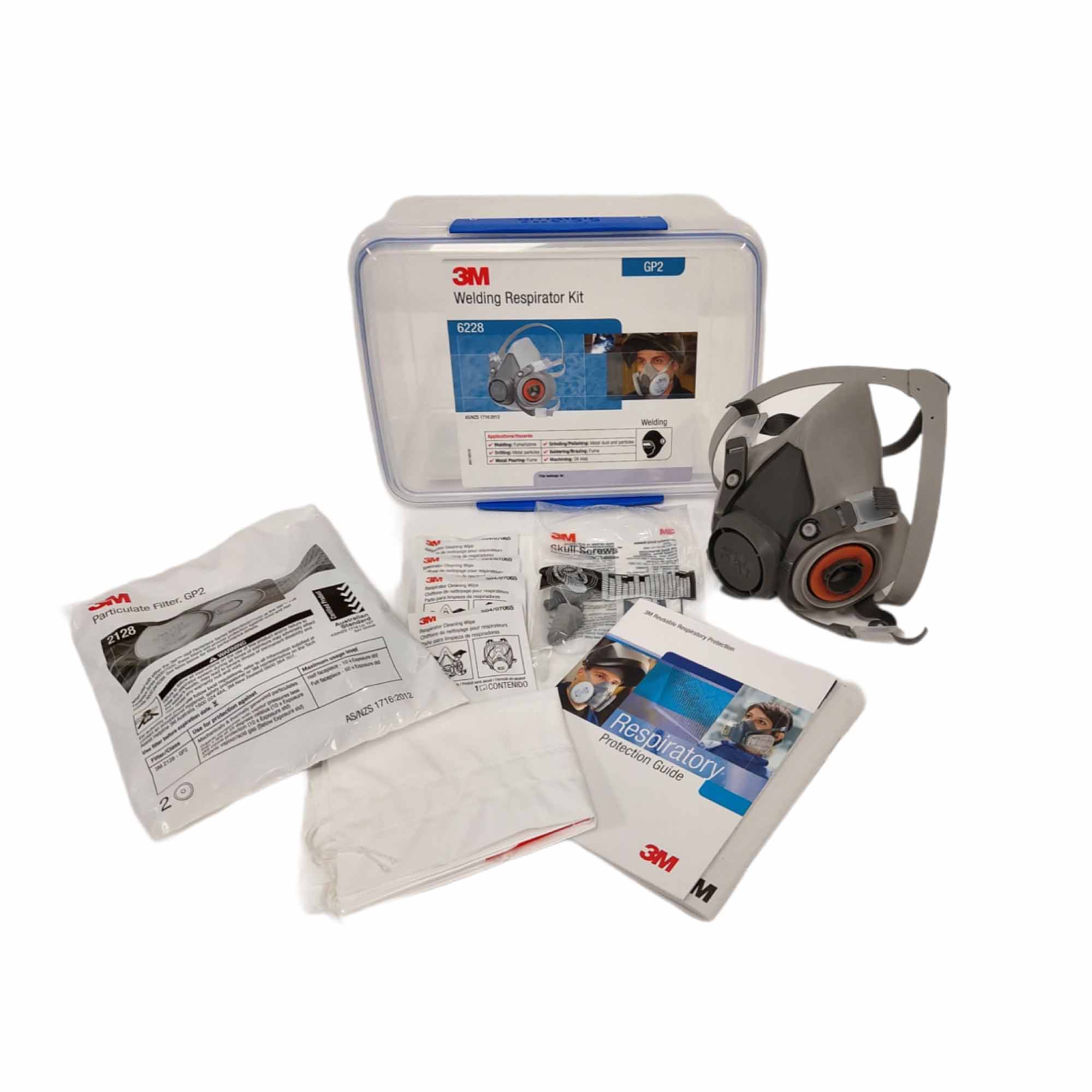 3M Welding Respirator Kit GP2 Filter Reusable Half Face Fume Mask Medium 6000-0