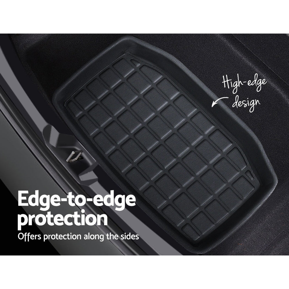 3PCS Car Rear Front Cargo Trunk Toolbox Luggage Rubber Mats for Tesla Model 3 2021-2022-6