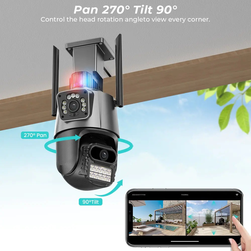 Cutting-Edge 4K 8MP Dual Screen PTZ WiFi Camera