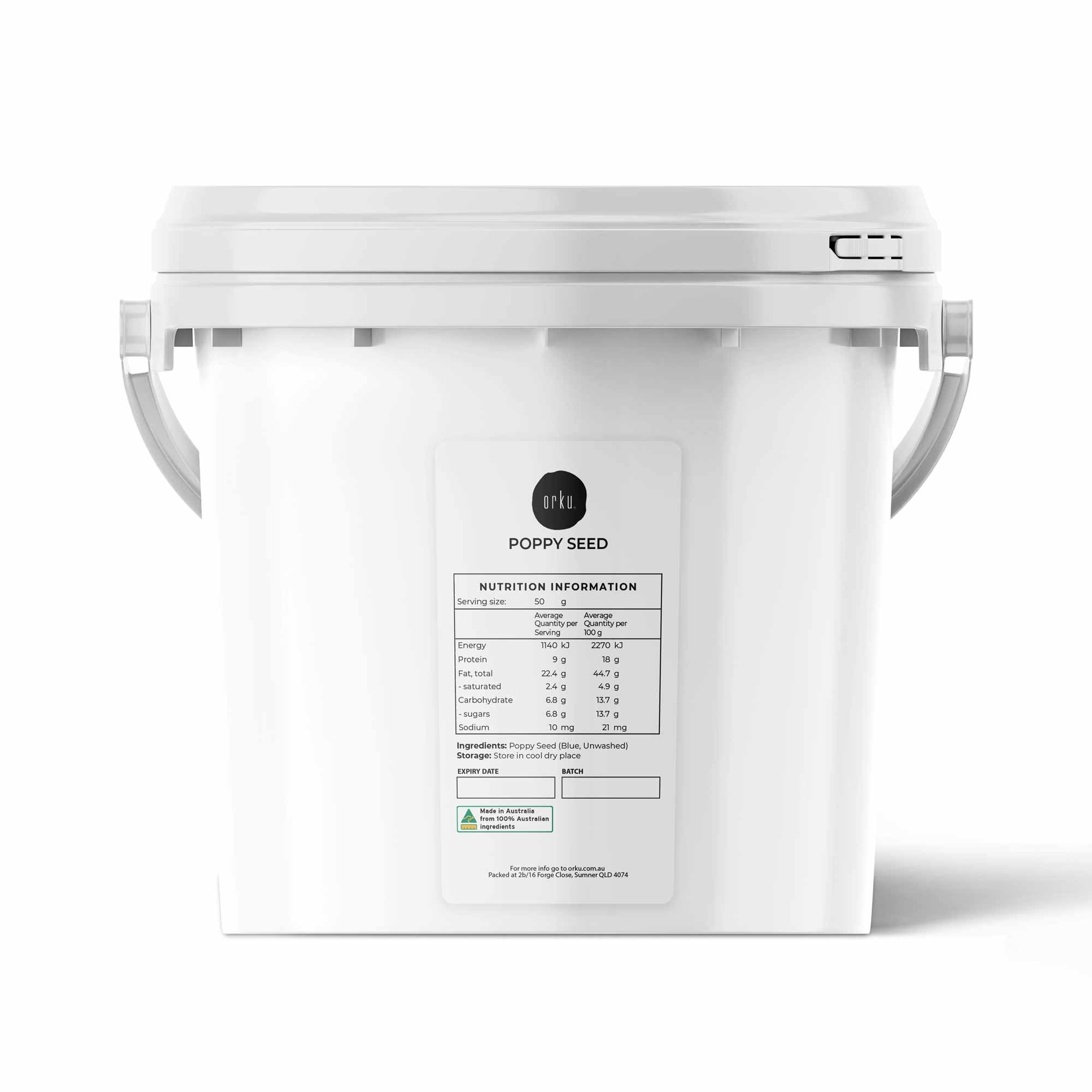 3.5Kg Poppy Seeds Bucket Blue Unwashed 100% Australian Food Cook Baking Mineral-0