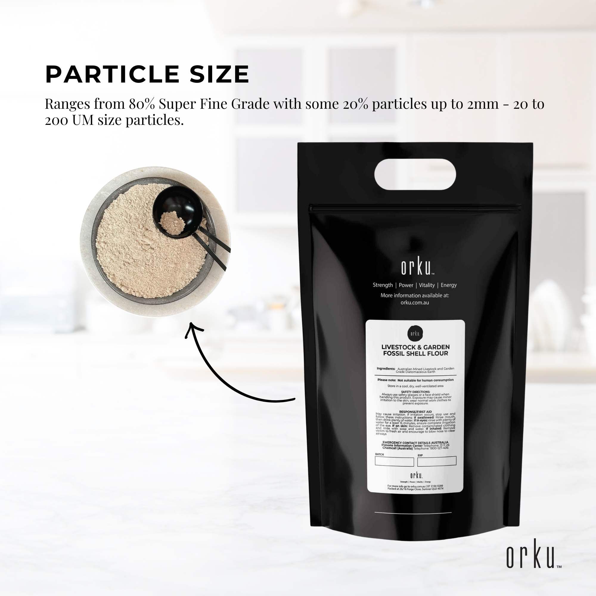 Orku 5Kg Fossil Shell Flour - Livestock Garden Pet Diatomaceous Earth-3