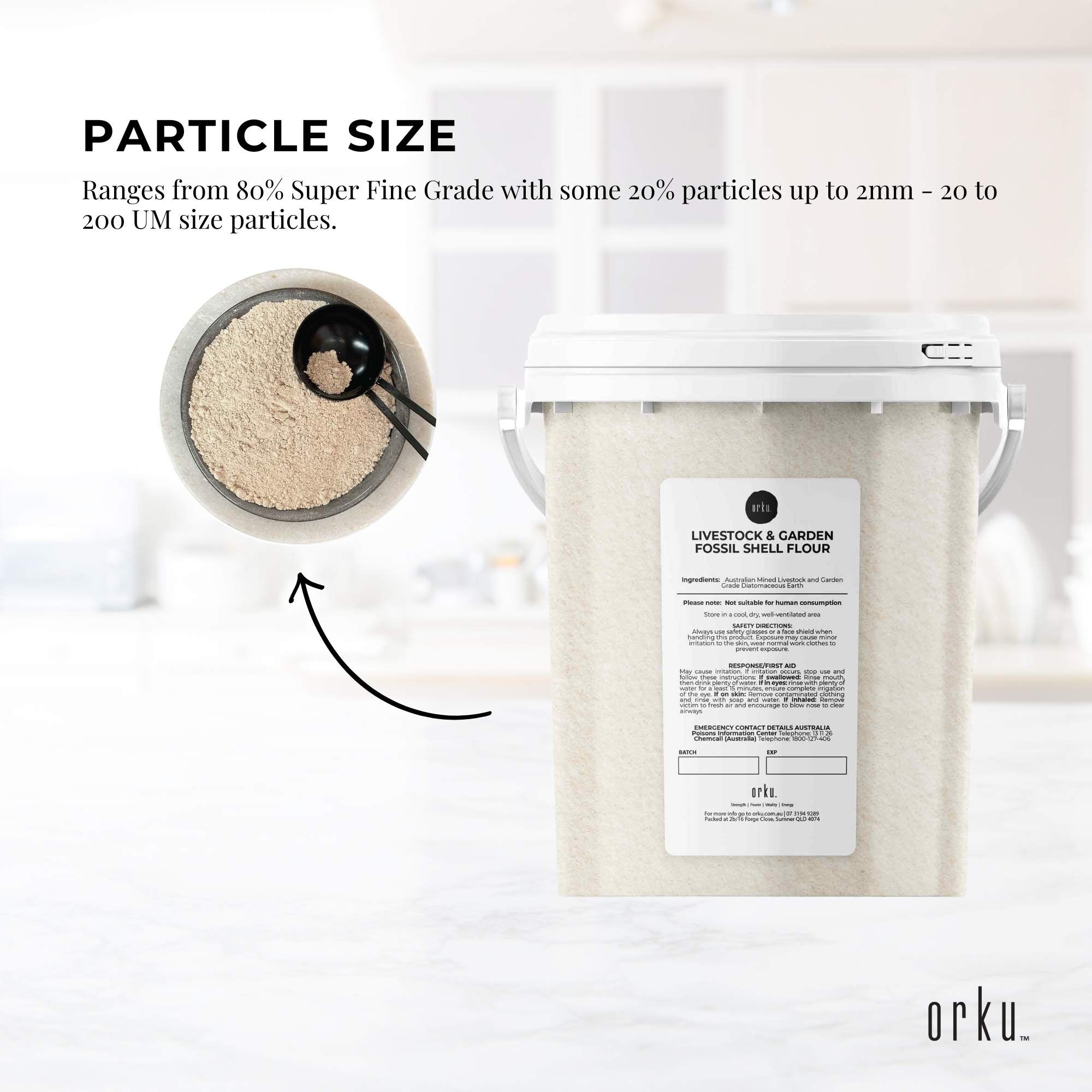 Orku Fossil Shell Flour Tubs - Livestock Garden and Pet Diatomaceous Earth-3