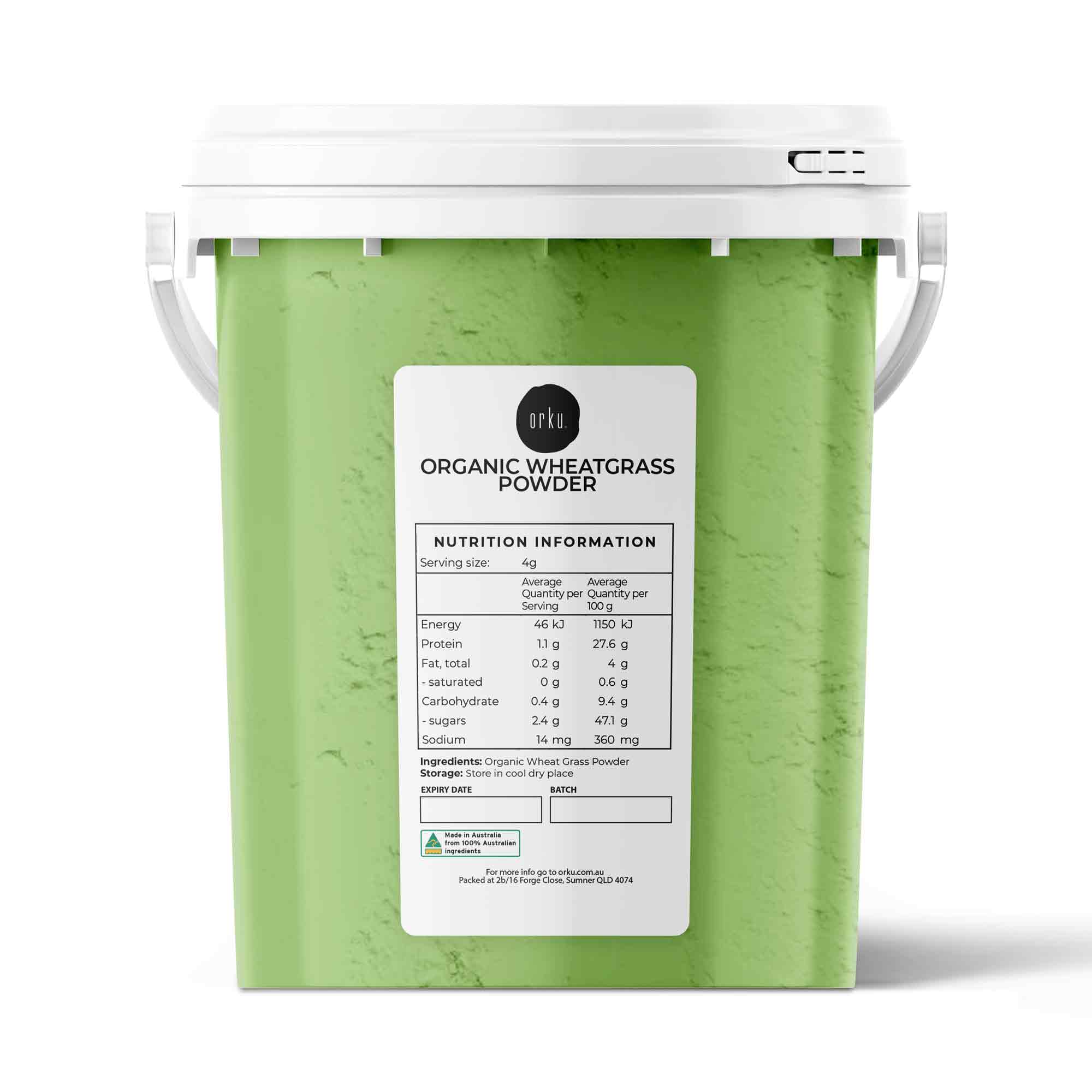 400g Organic Wheatgrass Powder Tub Bucket Superfood Wheat Grass Leaf Supplement-0