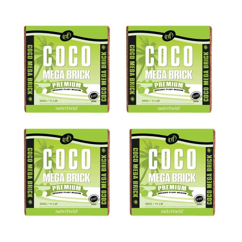 4x 5Kg Coco Mega Brick Premium Coir Peat Organic Plant Growth Medium Nutrifield-0