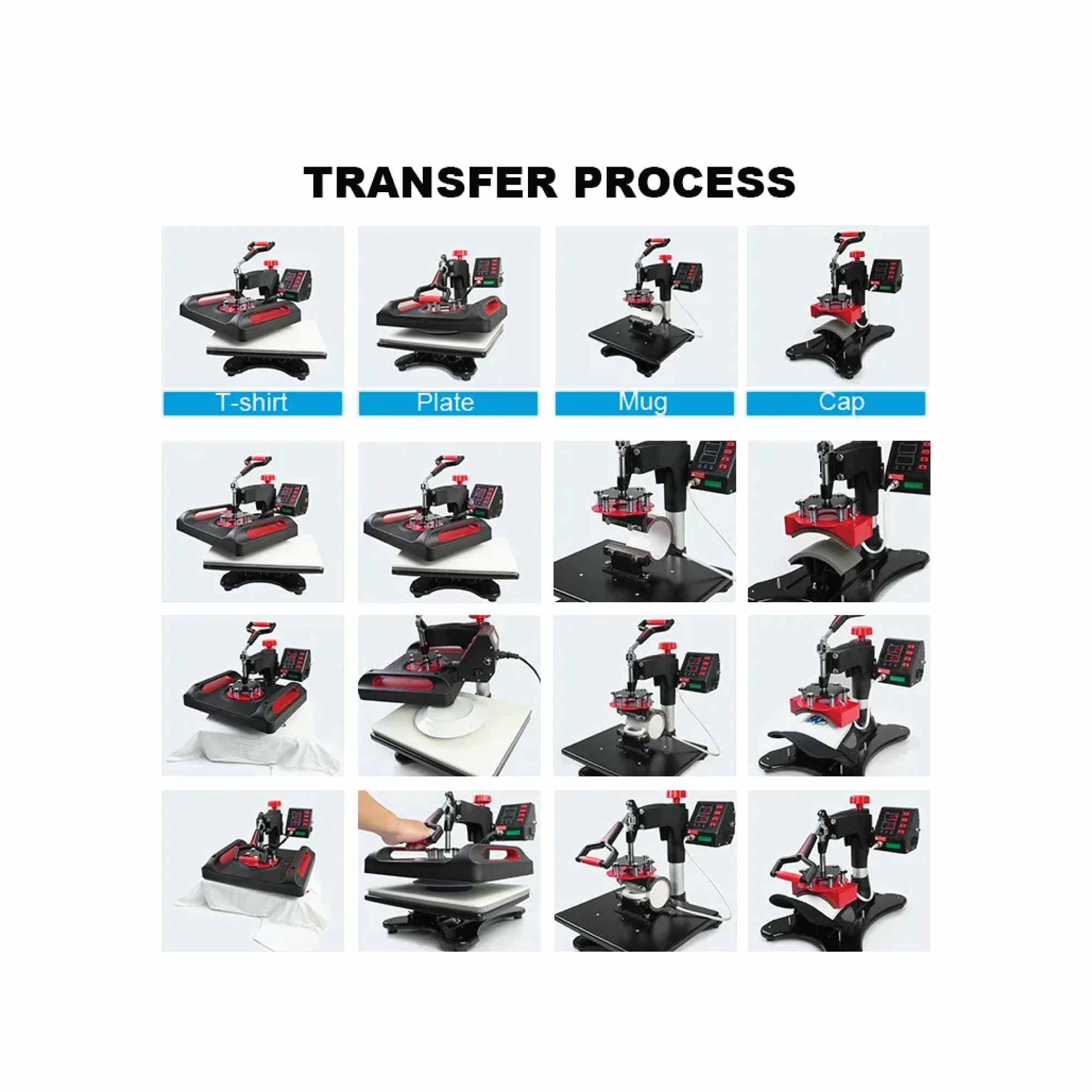 5 in 1 Combo Heat Press - DIY Hobby Craft Logo Transfer HVT Sublimation Printing-4