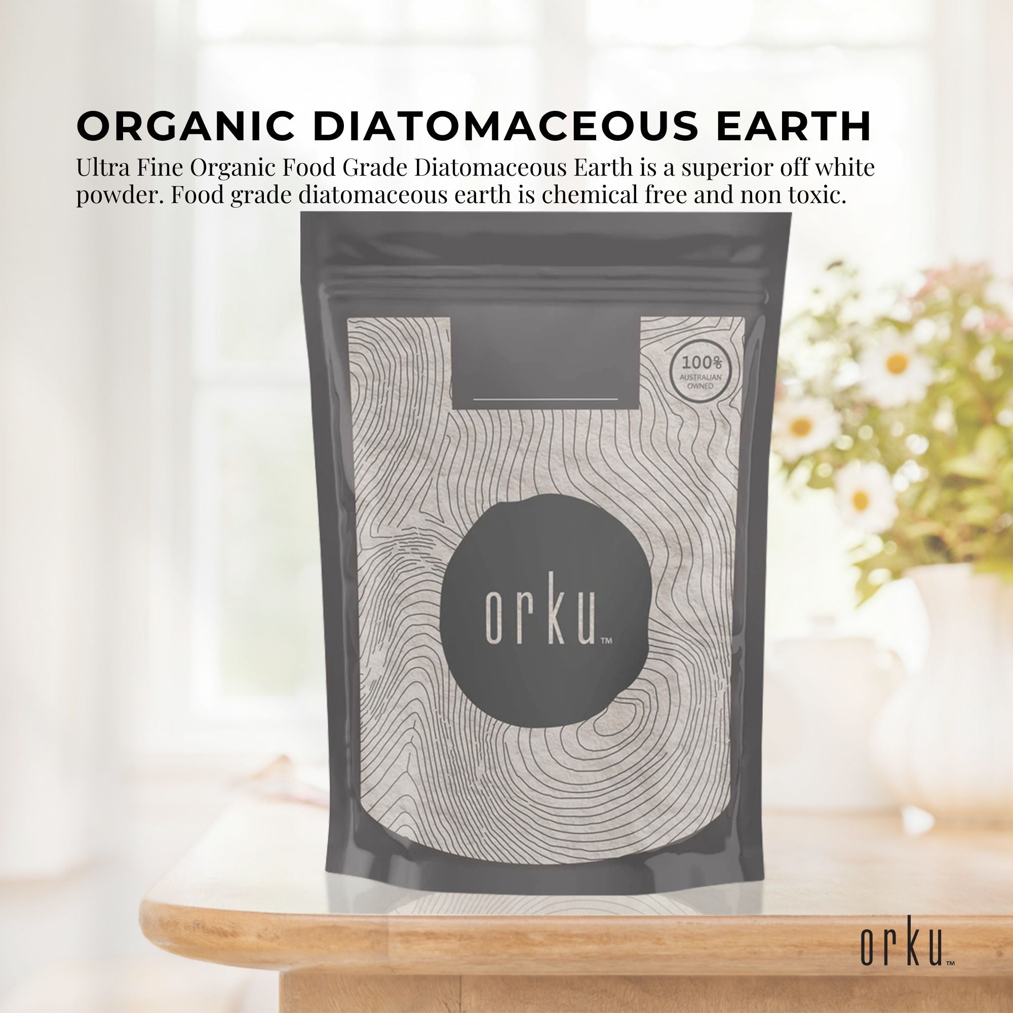 50g Organic Fine Diatomaceous Earth - Food Grade Fossil Shell Flour Powder-2