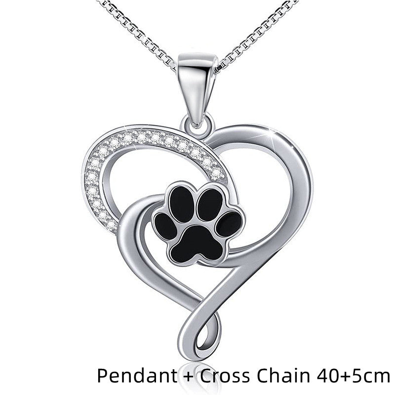 Cat Claw Epoxy Love Heart Pendant Cute Dog Claw Pendant