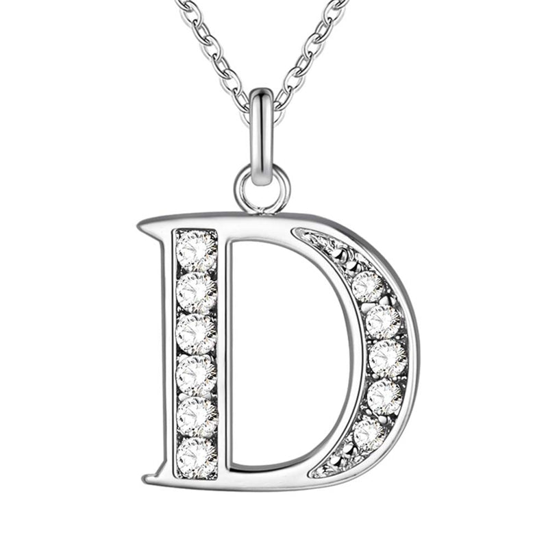 26 Letters A-Z Free Shipping silver plated Necklace Stamp fashion silver jewelry Fashion Pendant best birthday gift