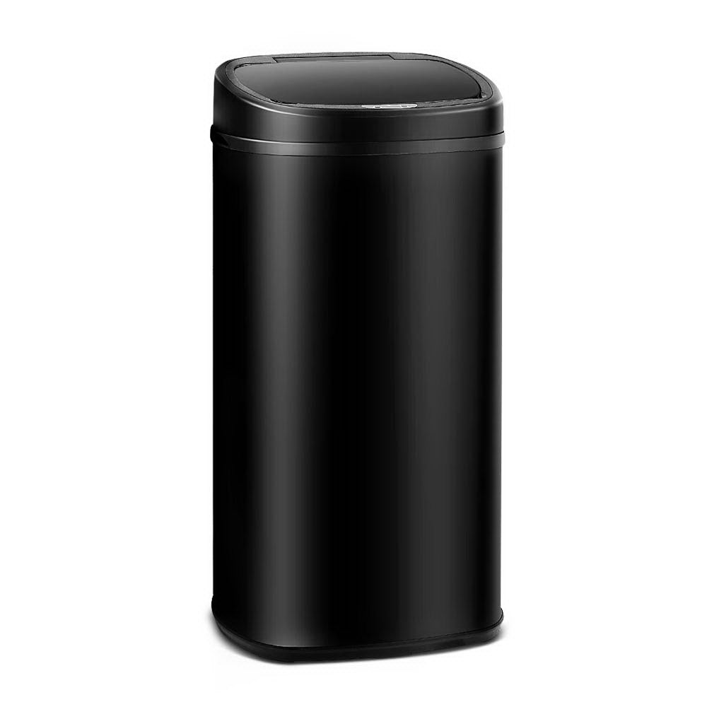 58L Motion Sensor Rubbish Bin - Black-0