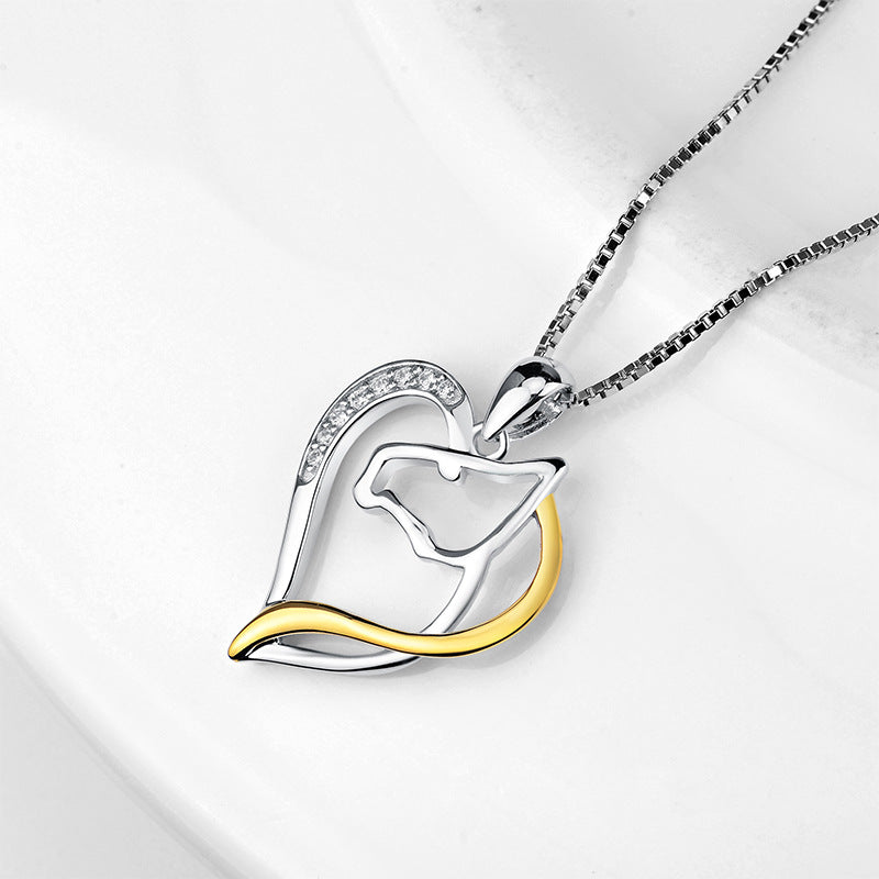 Heart-shaped cutout diamond necklace