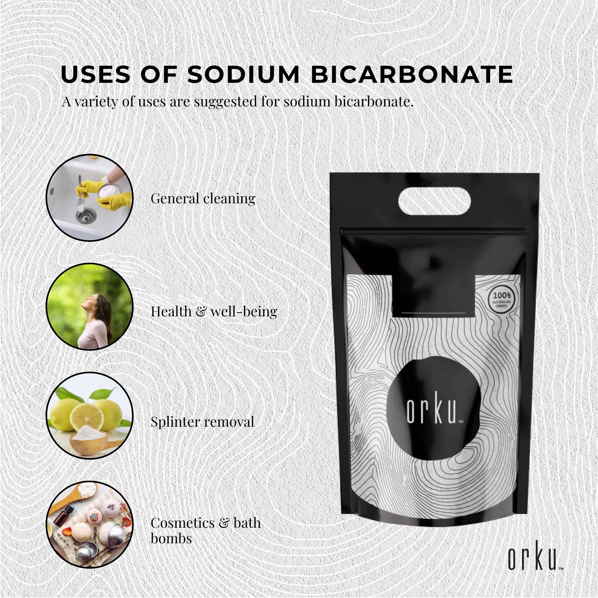 5Kg Sodium Bicarbonate - Food Grade Bicarb Baking Soda Hydrogen Carbonate Powder-5