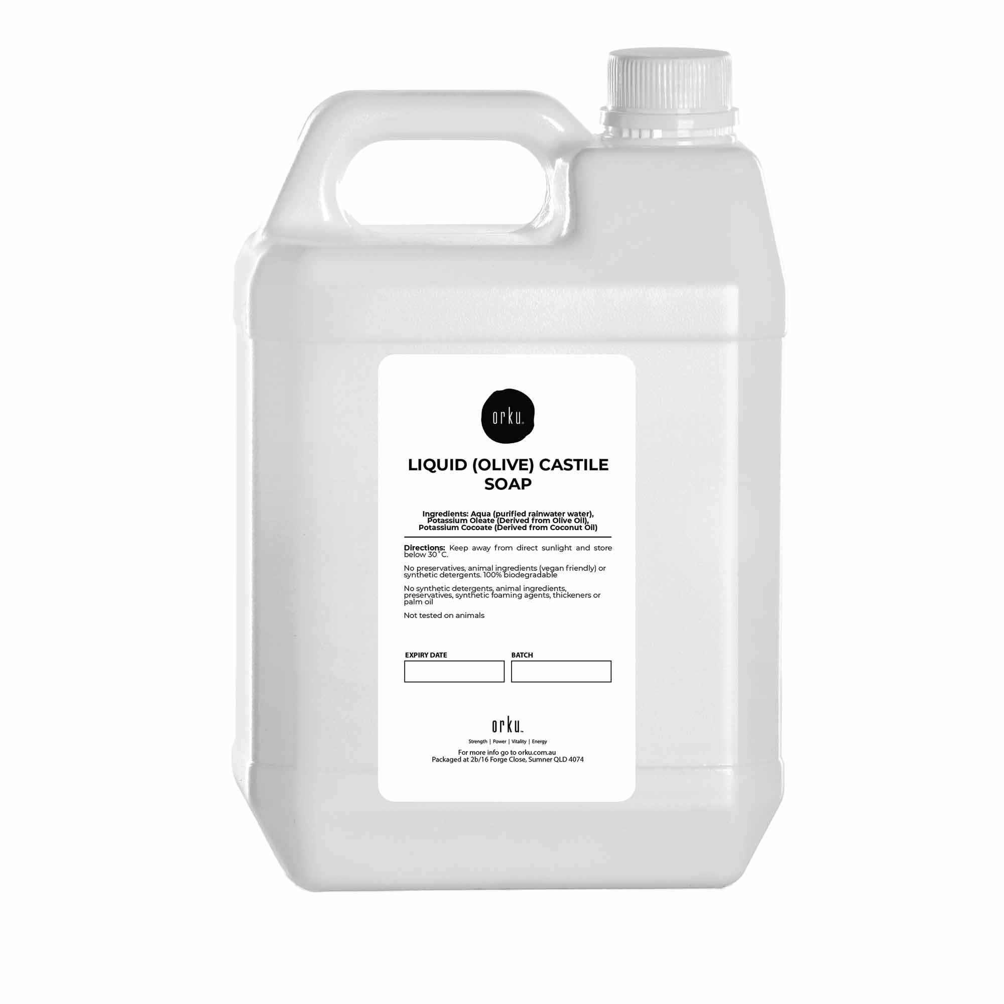 5L Liquid Castile Soap - Pure Unscented Natural Olive Oil Base High Concentrate-0