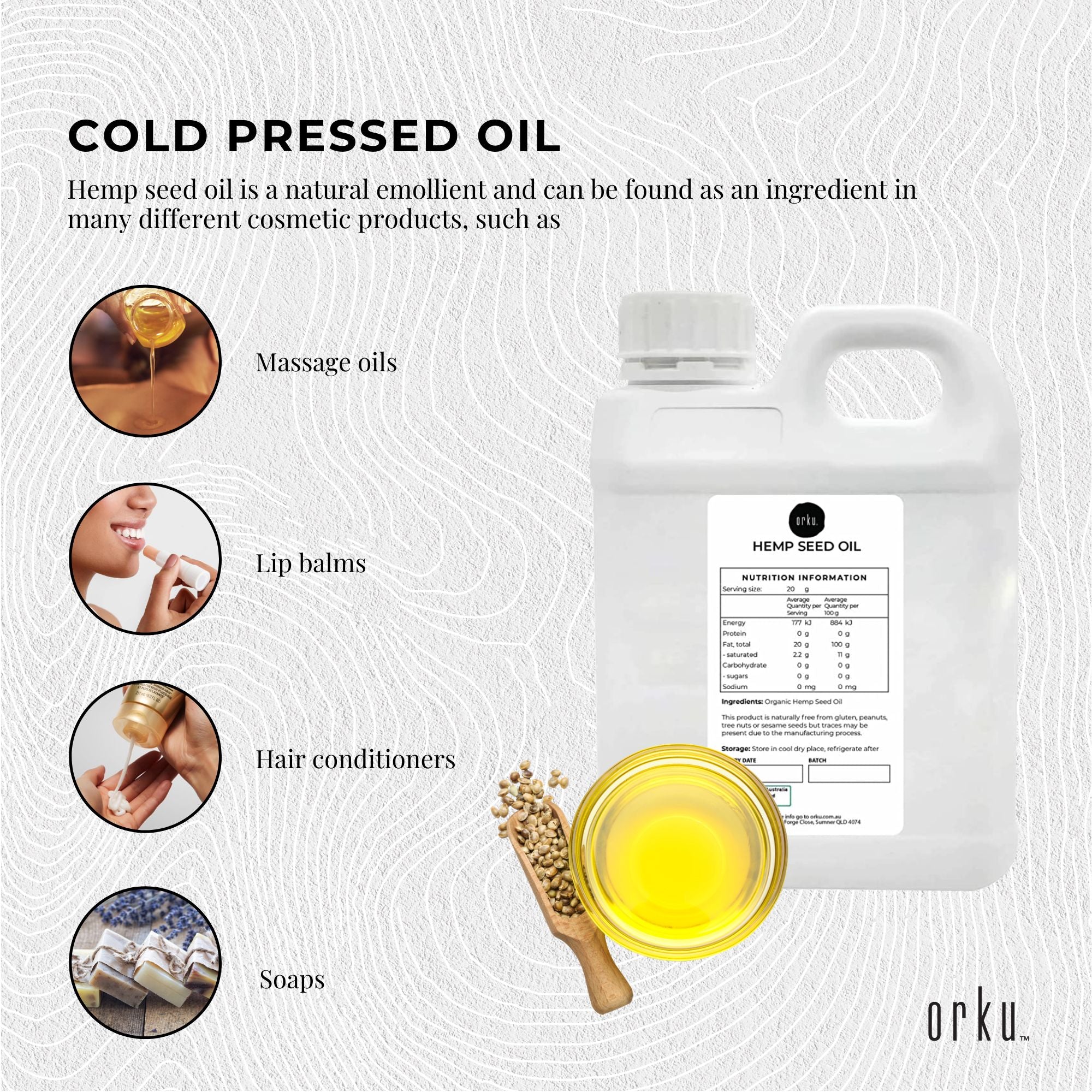 5L Organic Hemp Seed Oil - Cold Pressed Food Grade Healthy Oils Foods-2
