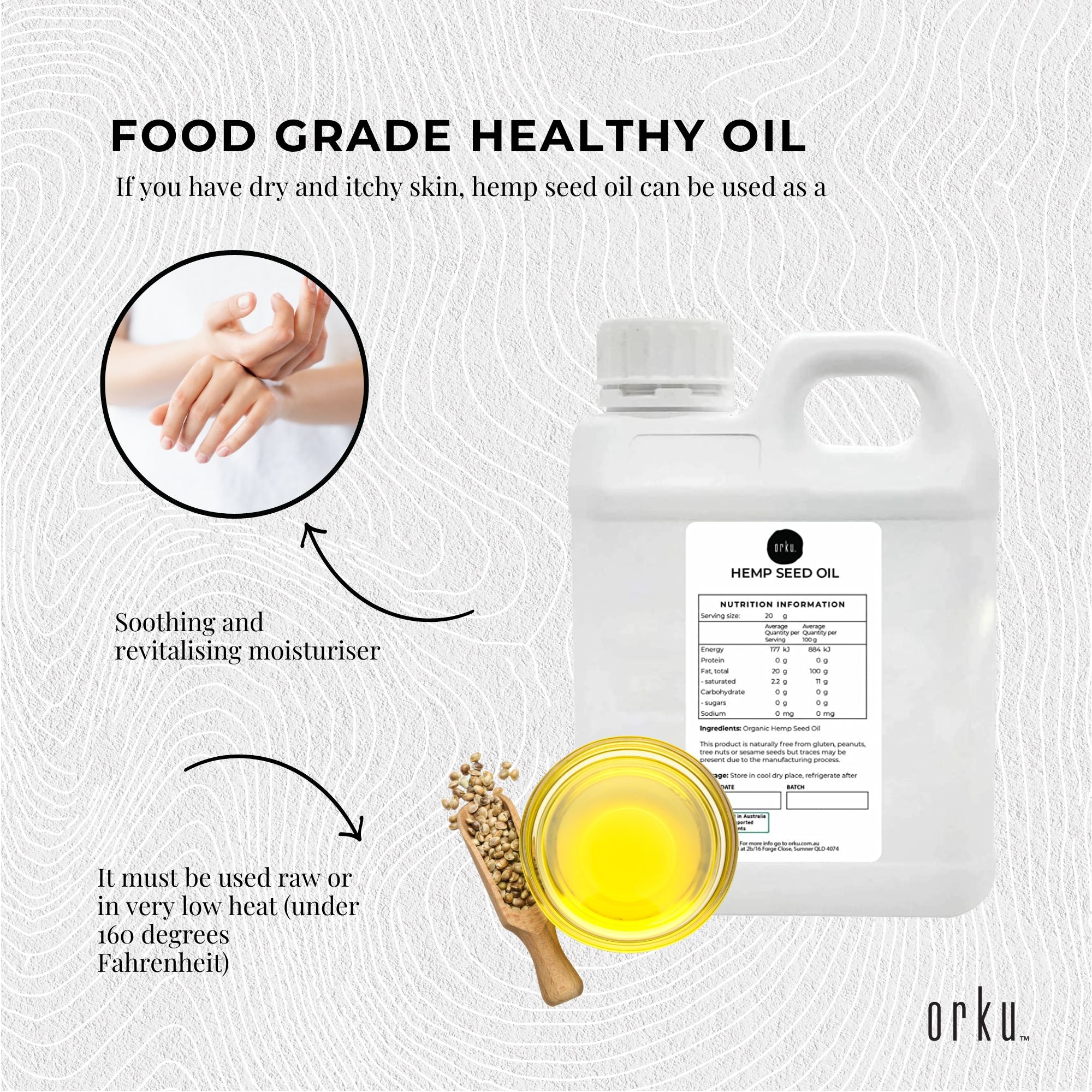 5L Organic Hemp Seed Oil - Cold Pressed Food Grade Healthy Oils Foods-4