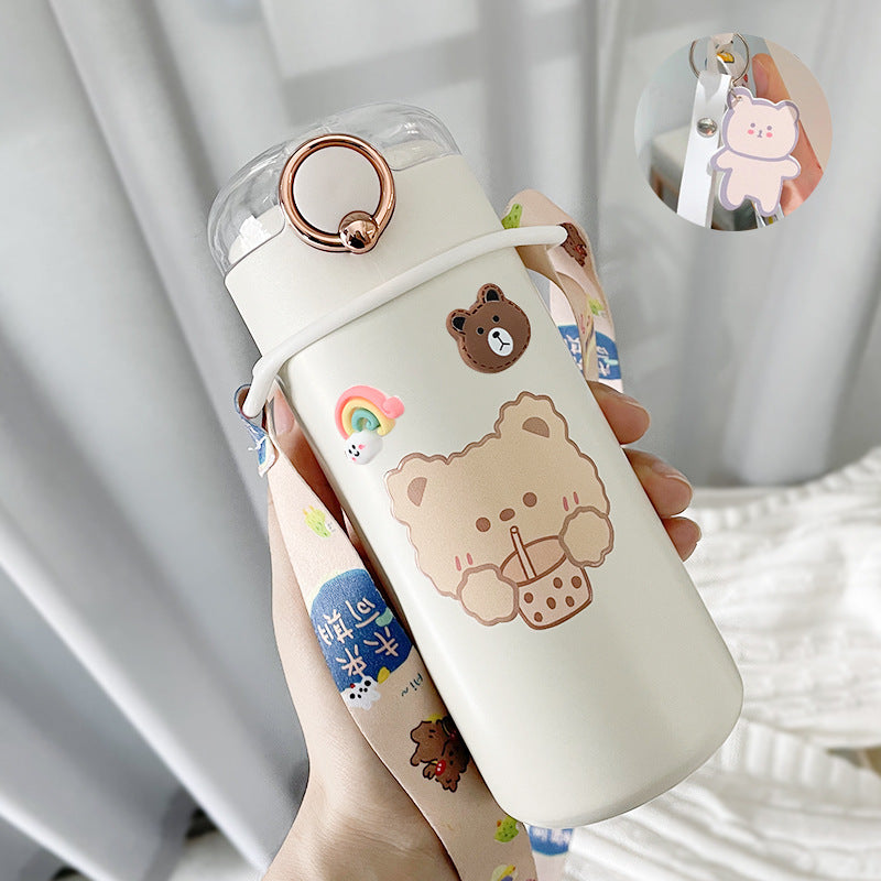 Water Bottle  Cup Female Cute Girl Bottle With Straw High Value
