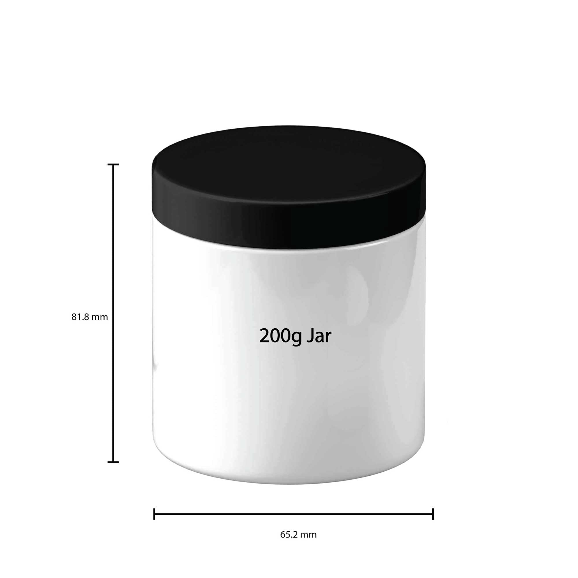 5x Plastic Cosmetic Jar + Lids - 100g 200g 250g 500g 600g Empty White Container-5