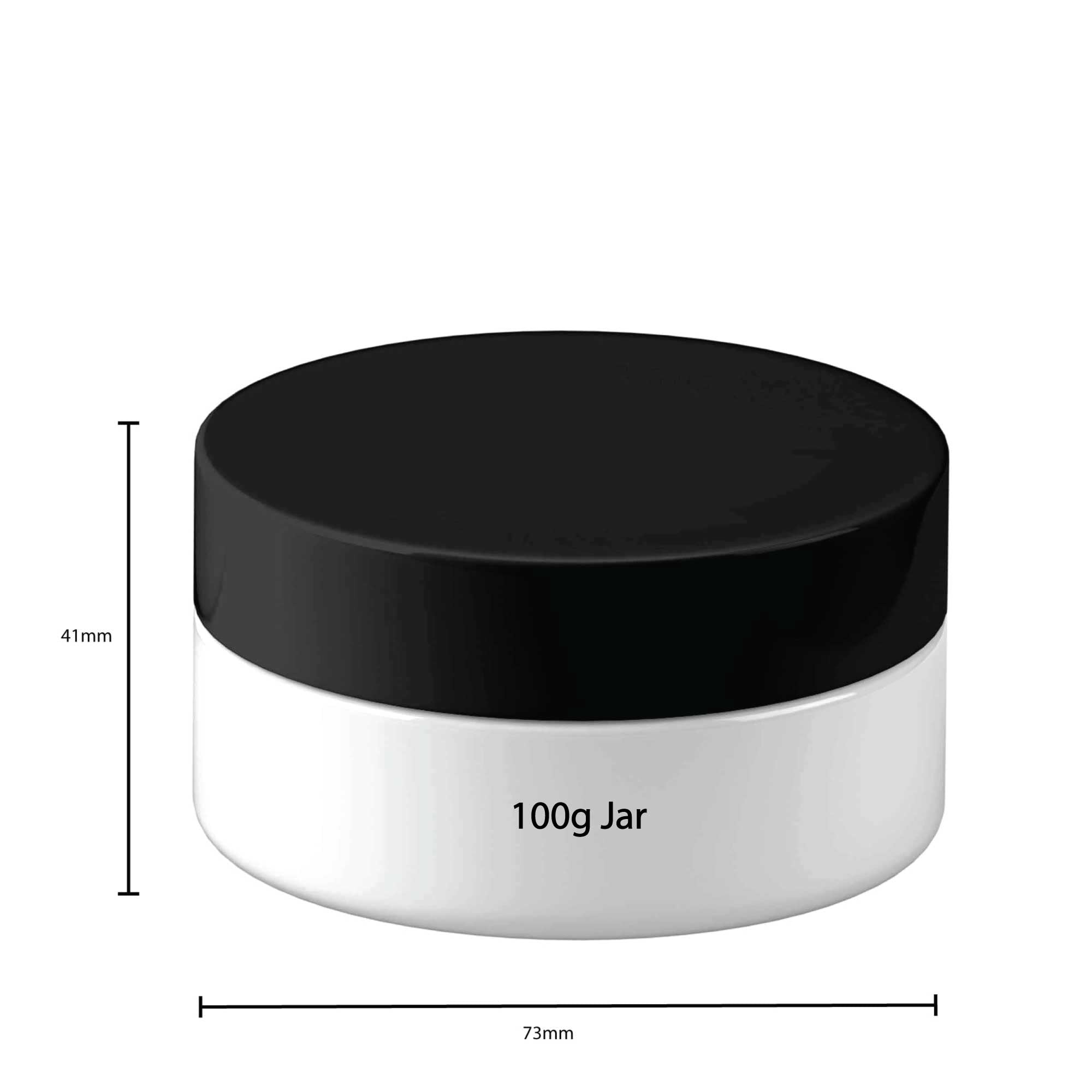 5x Plastic Cosmetic Jar + Lids - 100g 200g 250g 500g 600g Empty White Container-6