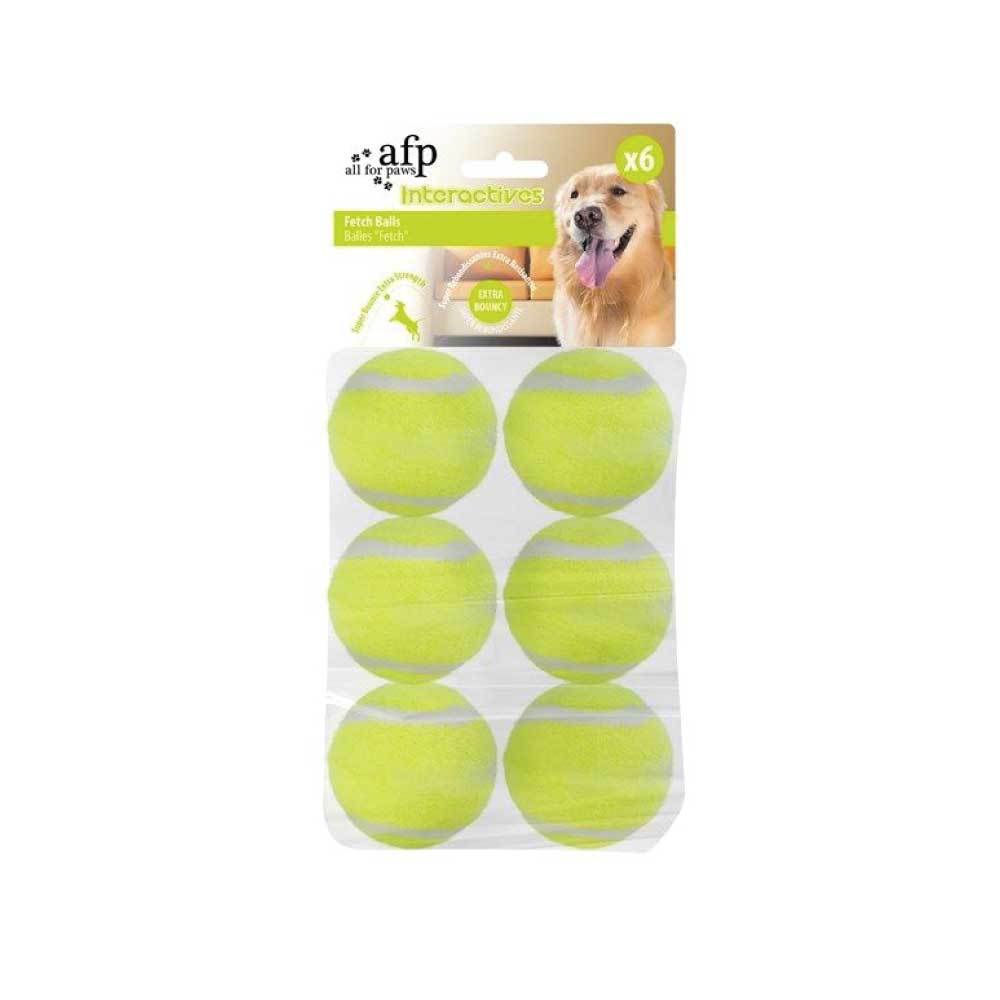 6 Pack Dog Fetch Balls - Heavy Fetch N Treat All For Paws Replacement Ball-0