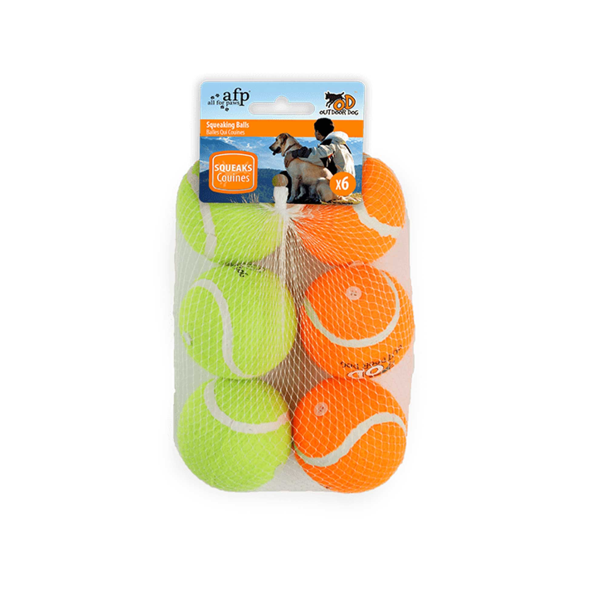6 Pack Squeaking Tennis Ball - 6.5cm Squeaky Dog Puppy Play Fetch Outdoor Toy-0