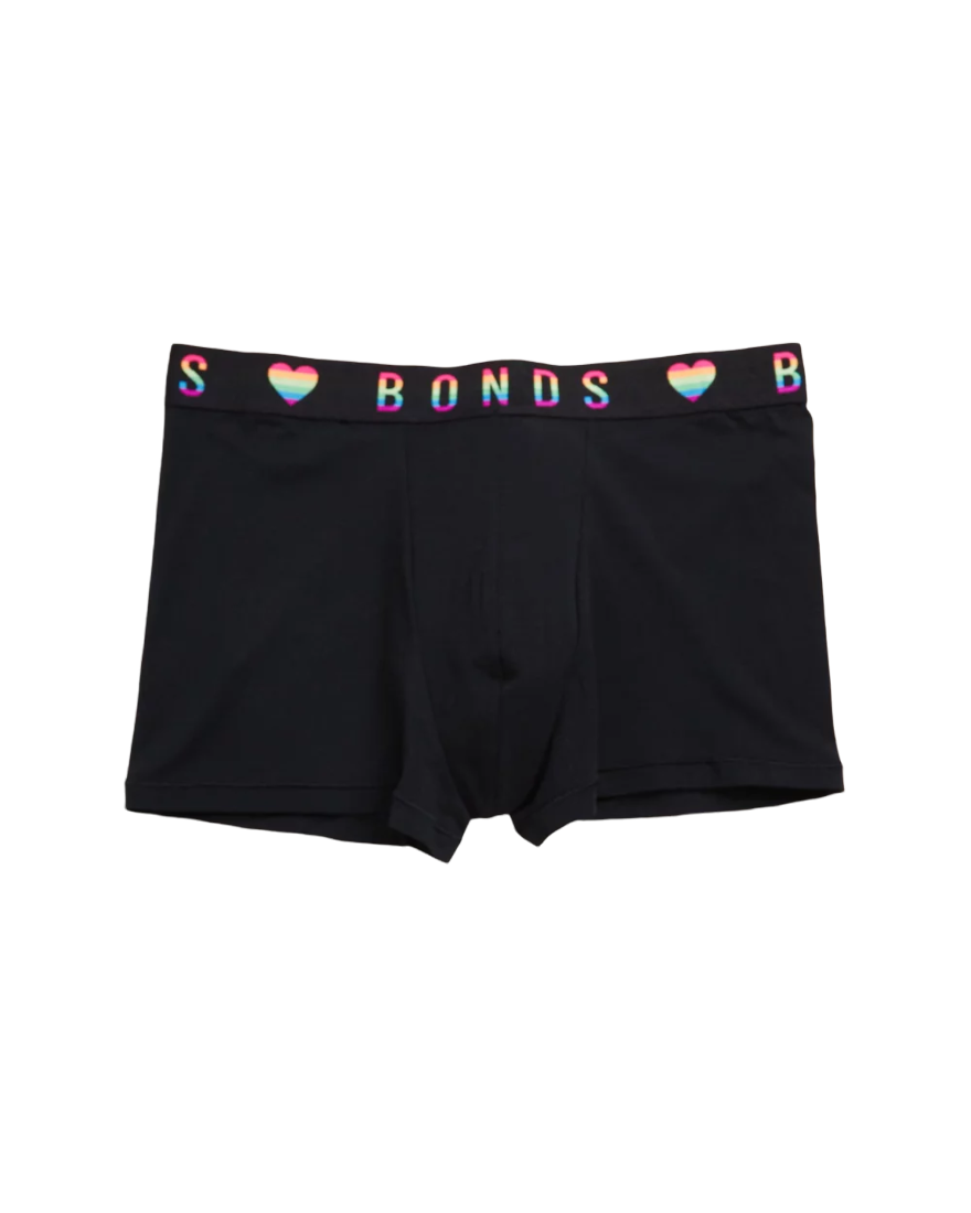 6 x Bonds Mens Guyfront Pride Trunk Underwear Undies Black-0