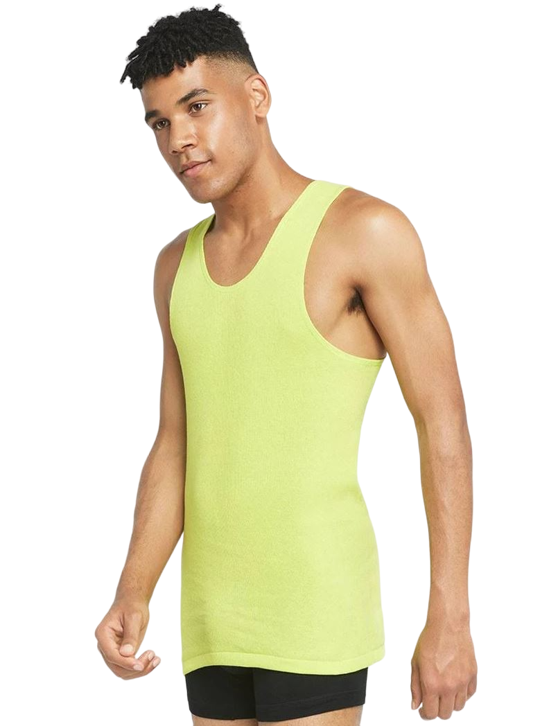 6 x Bonds X-Temp Fluro Yellow Mens Chesty Cotton Plain Singlet Tank Top-1
