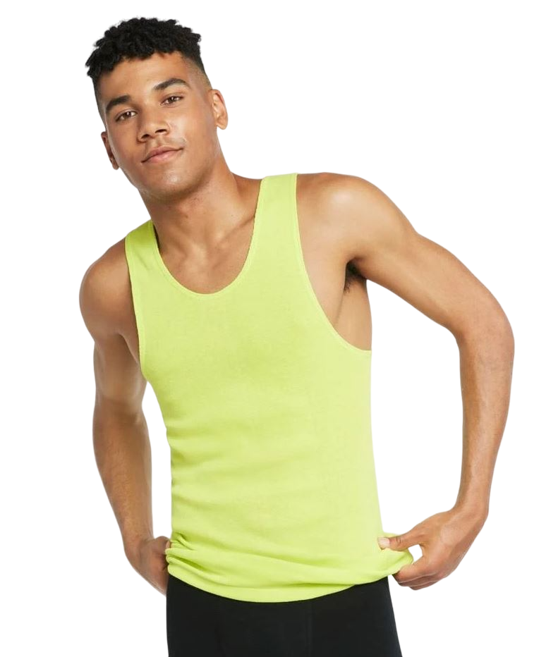 6 x Bonds X-Temp Fluro Yellow Mens Chesty Cotton Plain Singlet Tank Top-0