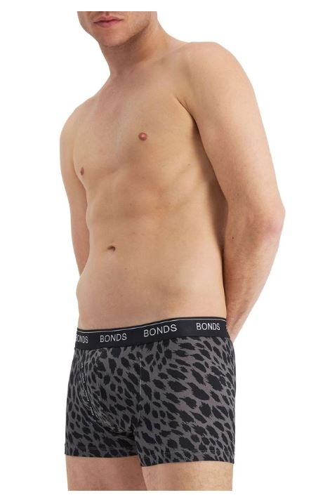6 x Mens Bonds Guyfront Trunks Underwear Grey Leopard Print-1