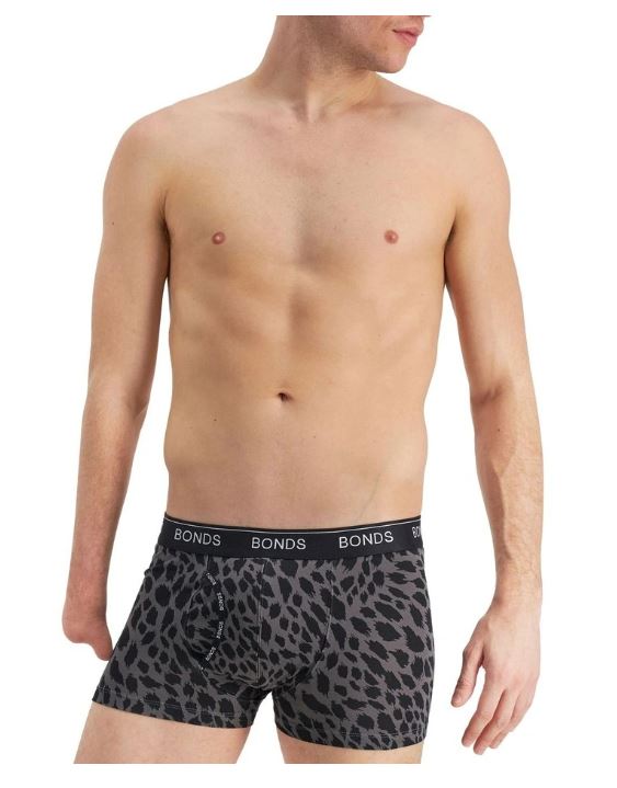 6 x Mens Bonds Guyfront Trunks Underwear Grey Leopard Print-0