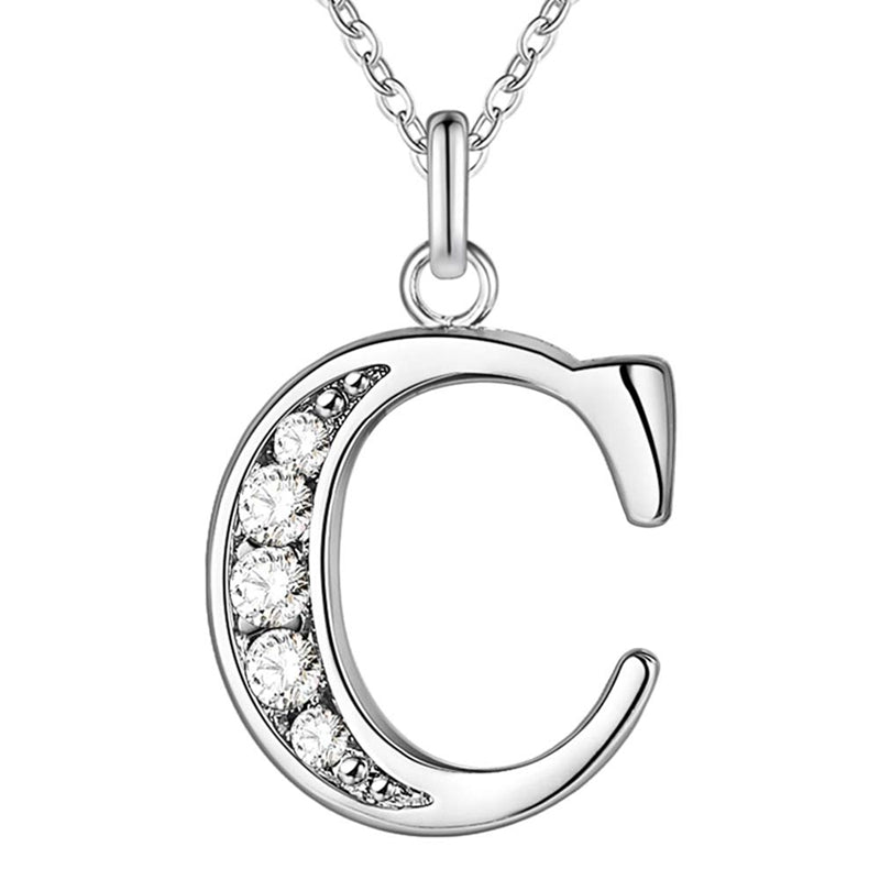 26 Letters A-Z Free Shipping silver plated Necklace Stamp fashion silver jewelry Fashion Pendant best birthday gift