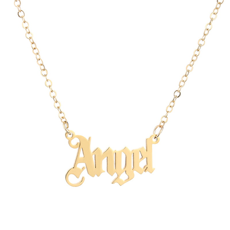 Cute Letter Angel Stainless Steel Necklace