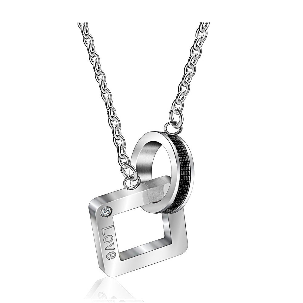 Heart and square necklace pendant