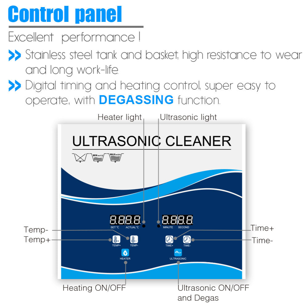 6.5L Digital Ultrasonic Cleaner Jewelry Ultra Sonic Bath Degas Parts Cleaning-6