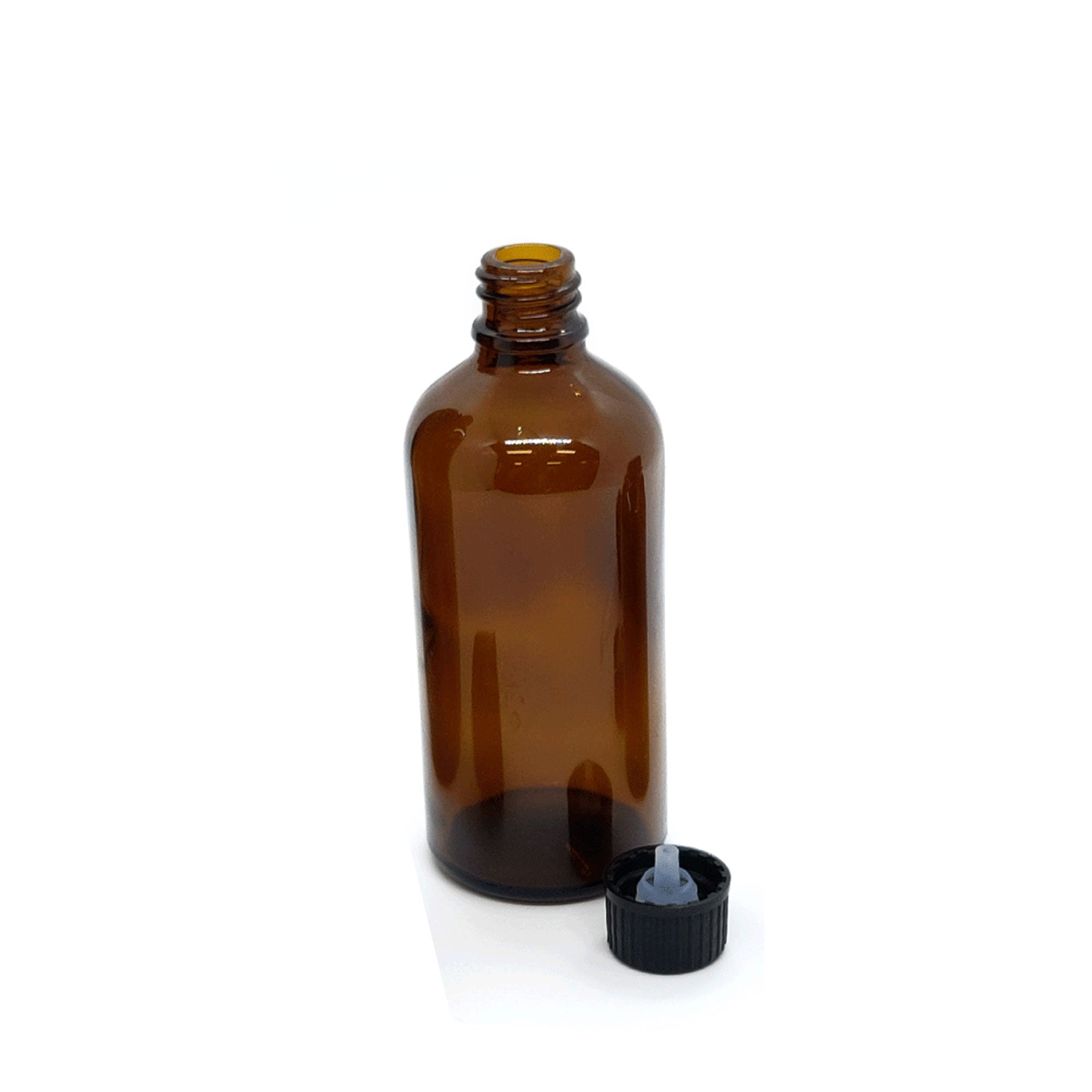 70x 100ml Amber Glass Bottles Orifice Reducer Dispensing Cap Essential Oil Bulk-0