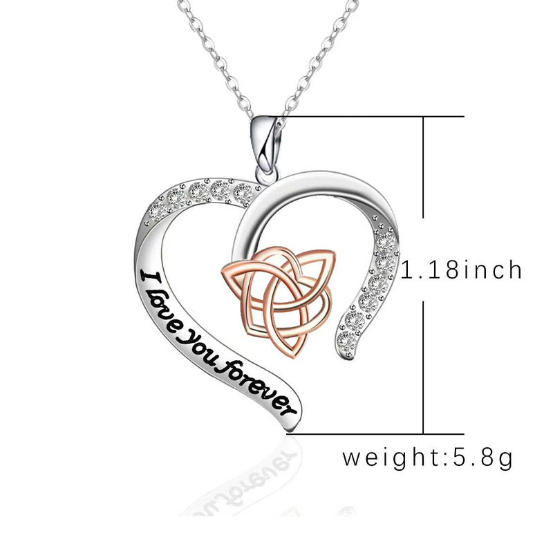 I Love You Peach Heart-shaped Clavicle Chain Necklace Women