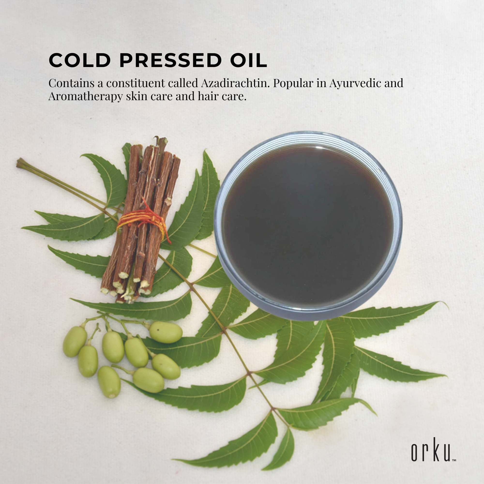 Orku 30ml Organic Neem Seed Oil - Debitterised Cold Pressed Azadirachtin Indica-6