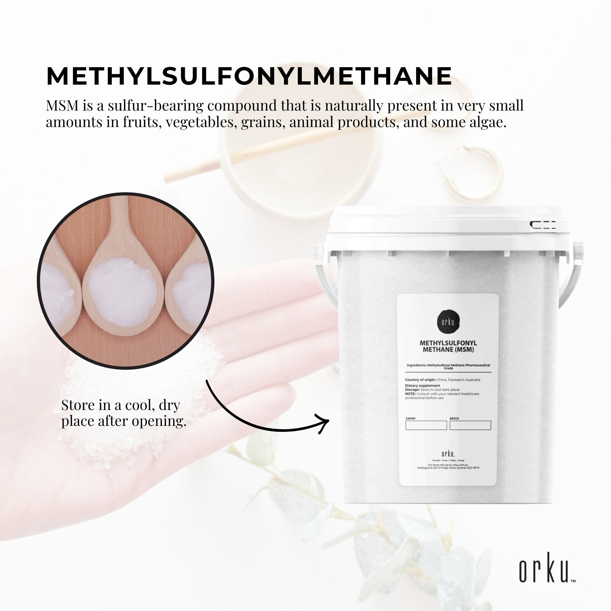 800g MSM Powder or Crystals Tub - 99% Pure Methylsulfonylmethane Dimethyl Sulfone-3