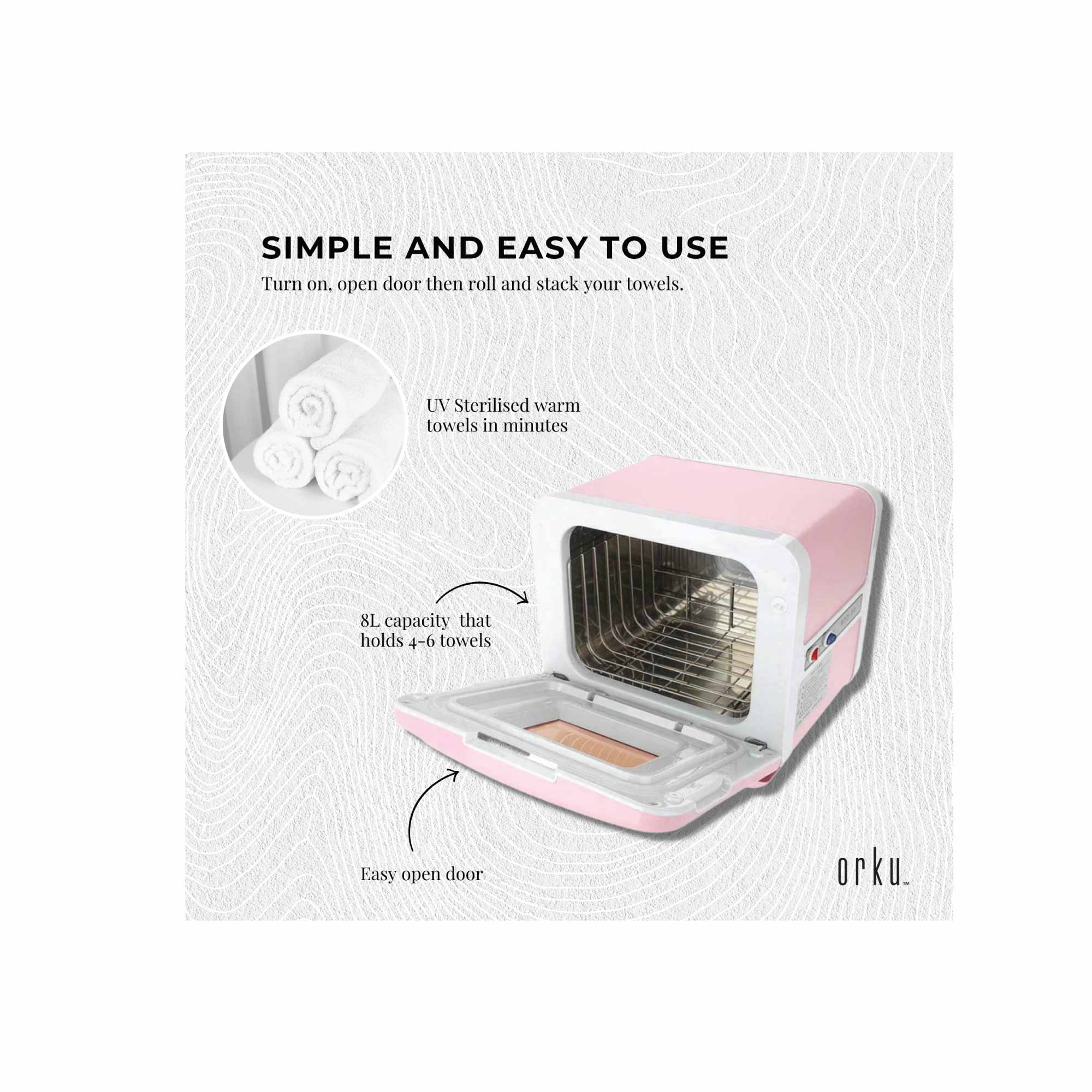 8L Pink Electric Towel Warmer UV Steriliser Cabinet Small Hot Heater Sanitiser-5
