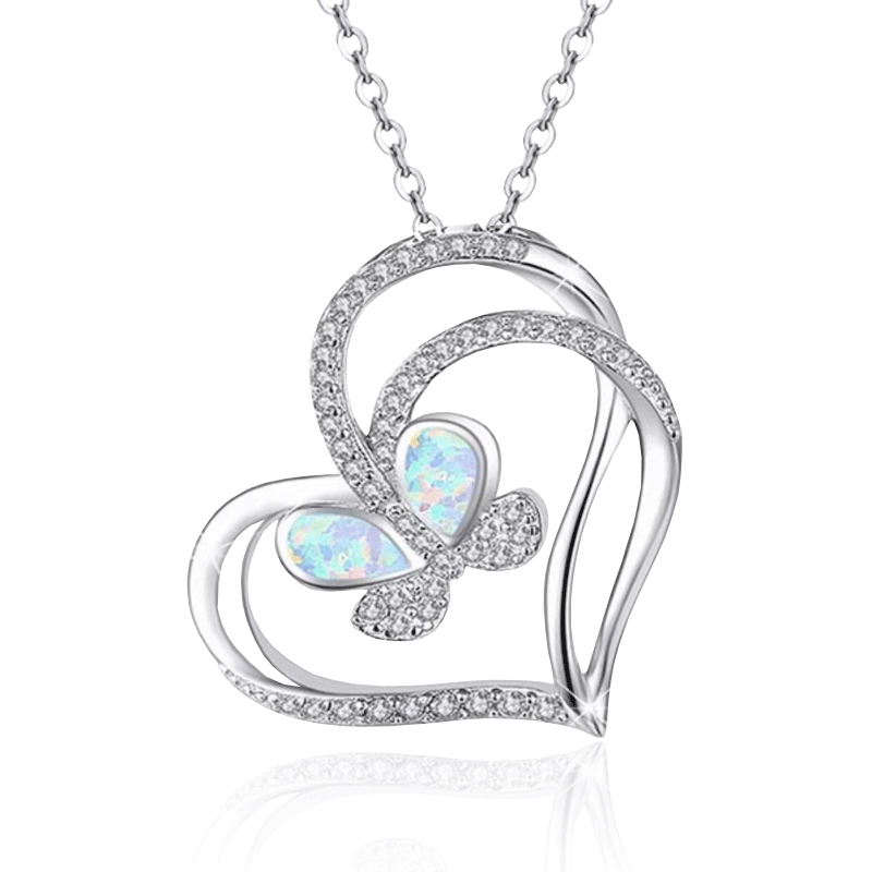 Accessories Love Heart Inlaid Zirconium Pendant Necklace Women