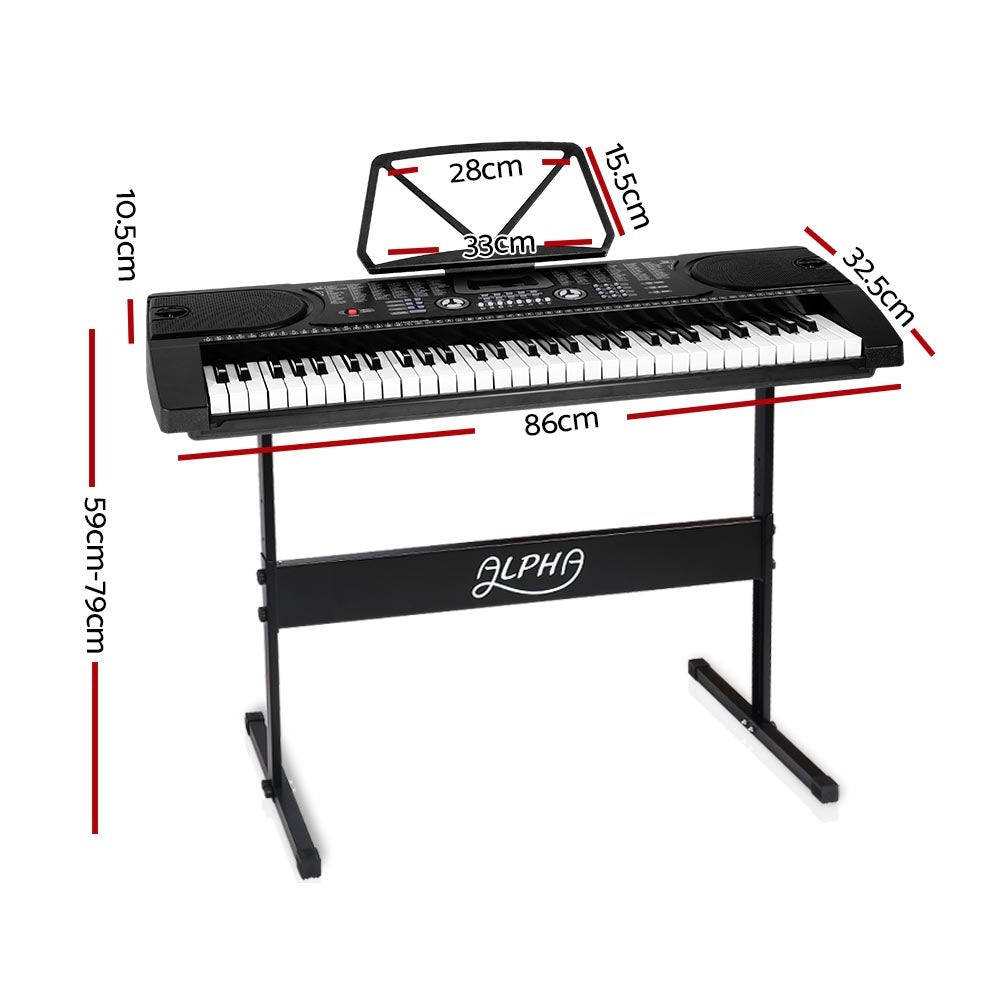 ALPHA 61 Keys LED Electronic Piano Keyboard-1