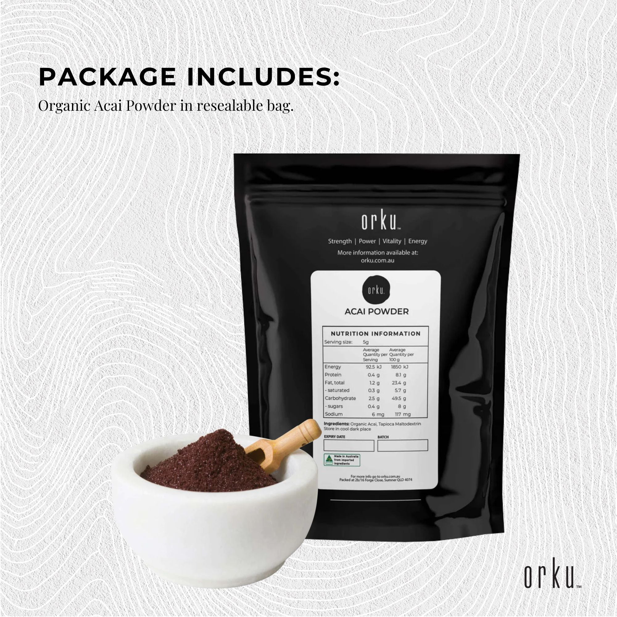 Acai Powder 100% Organic - Pure Superfood Amazon Berries - Bulk-10