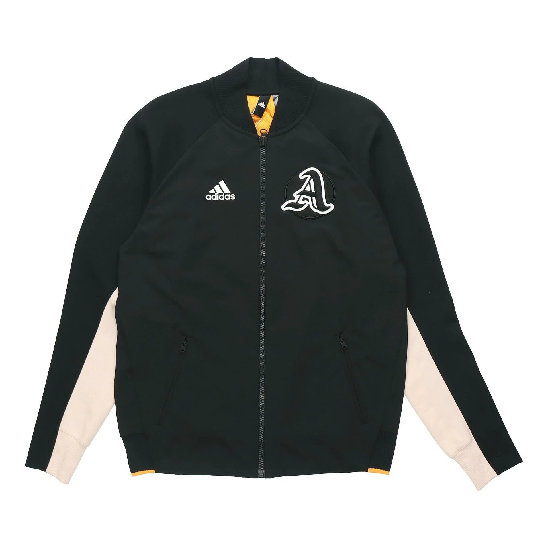 Adidas Mens Black/Black/Real Gold Vrct Comfy Collegiate Zipup Jacket-4