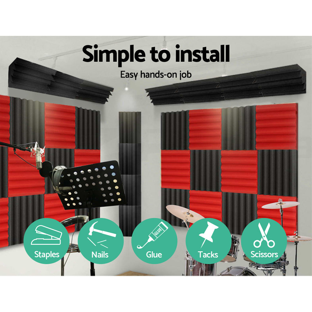 Alpha 40pcs Studio Acoustic Foam Corner Bass Trap Sound Absorption Treatment-6