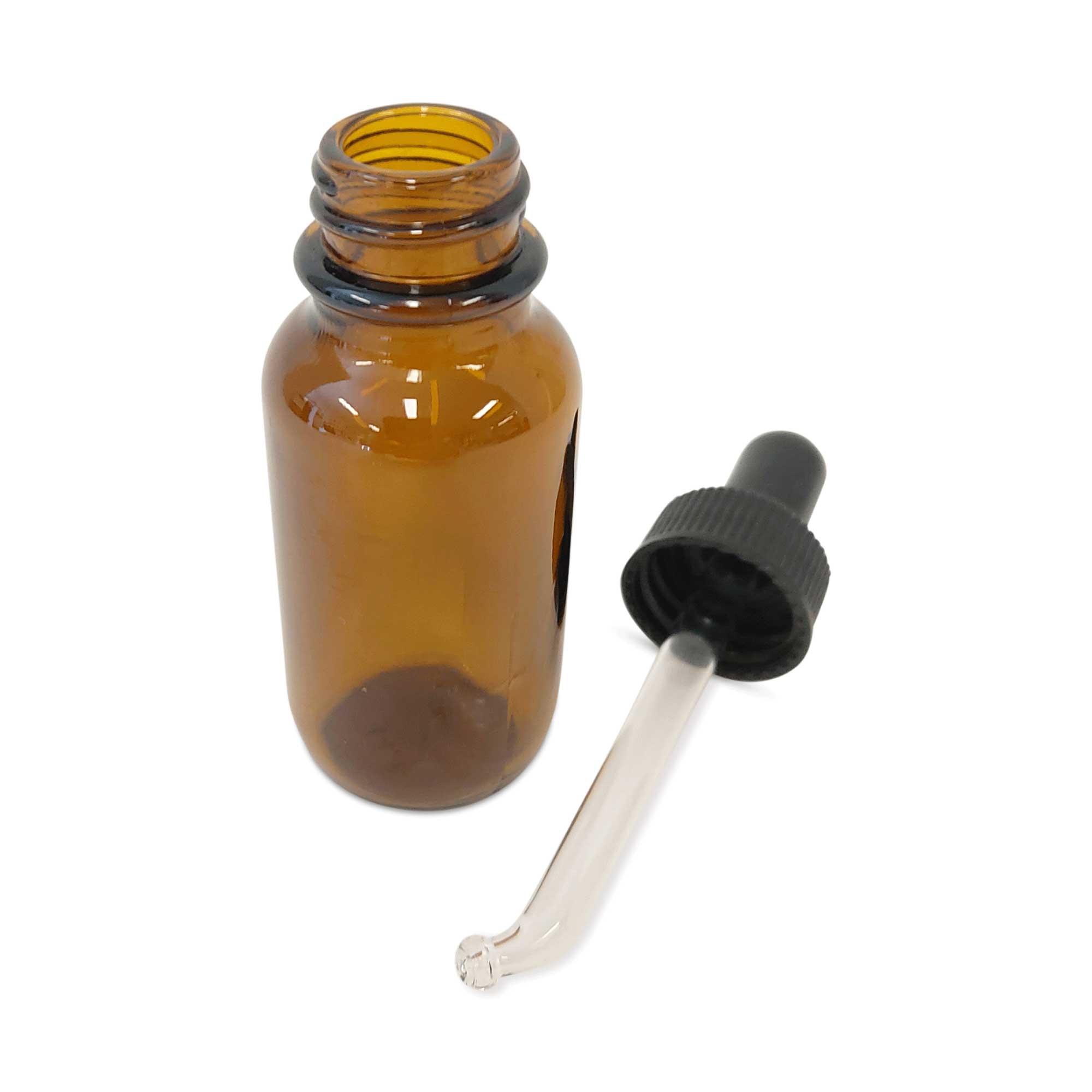 Amber Glass Bottles Empty Round - Spray Dropper Orifice Euro Cap Essential Oil-1