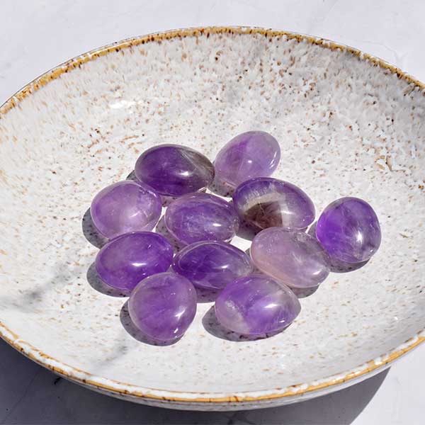 Amethyst Crystal Palm Stone-0