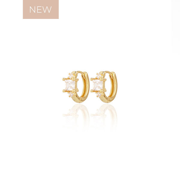 Amici by Ella - Sammy Earrings - Clear/Gold-0