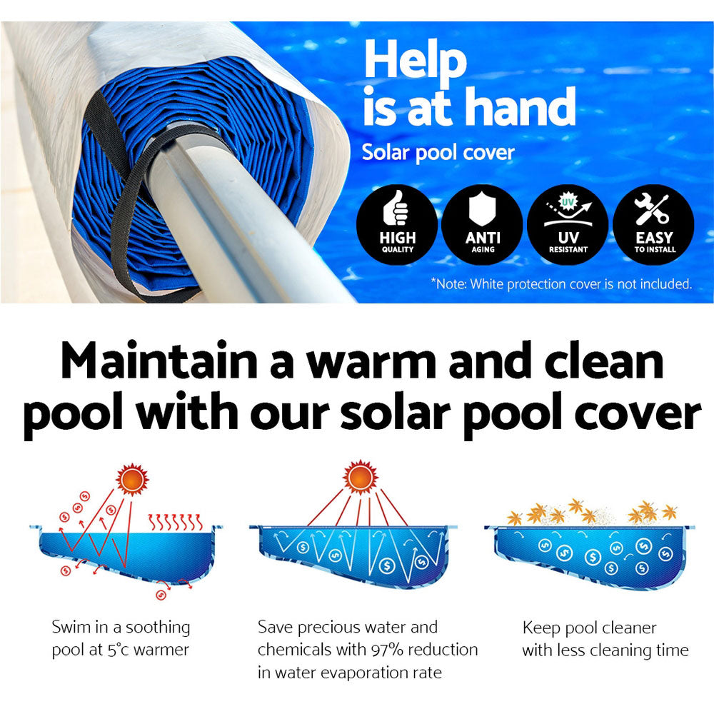 Aquabuddy 6.5x3m Pool Cover Rolloer Swimming Solar Blanket Covers Bubble Heater-4