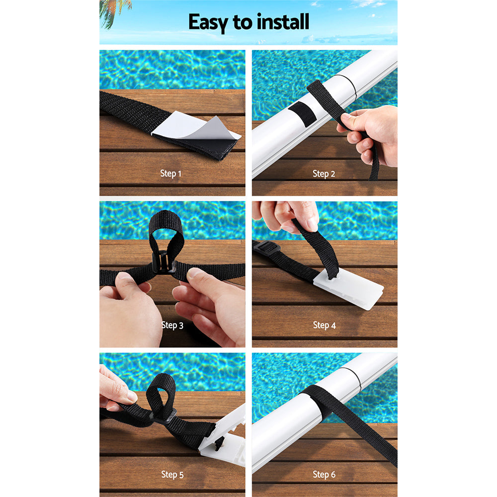 Aquabuddy Pool Cover Roller Attachment Straps Kit 8PCS for Swimming Solar Pool-4