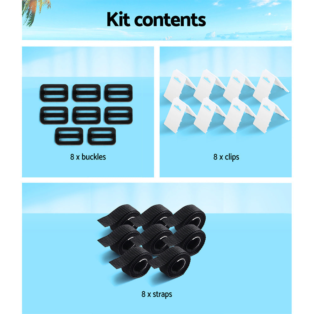 Aquabuddy Pool Cover Roller Attachment Straps Kit 8PCS for Swimming Solar Pool-5