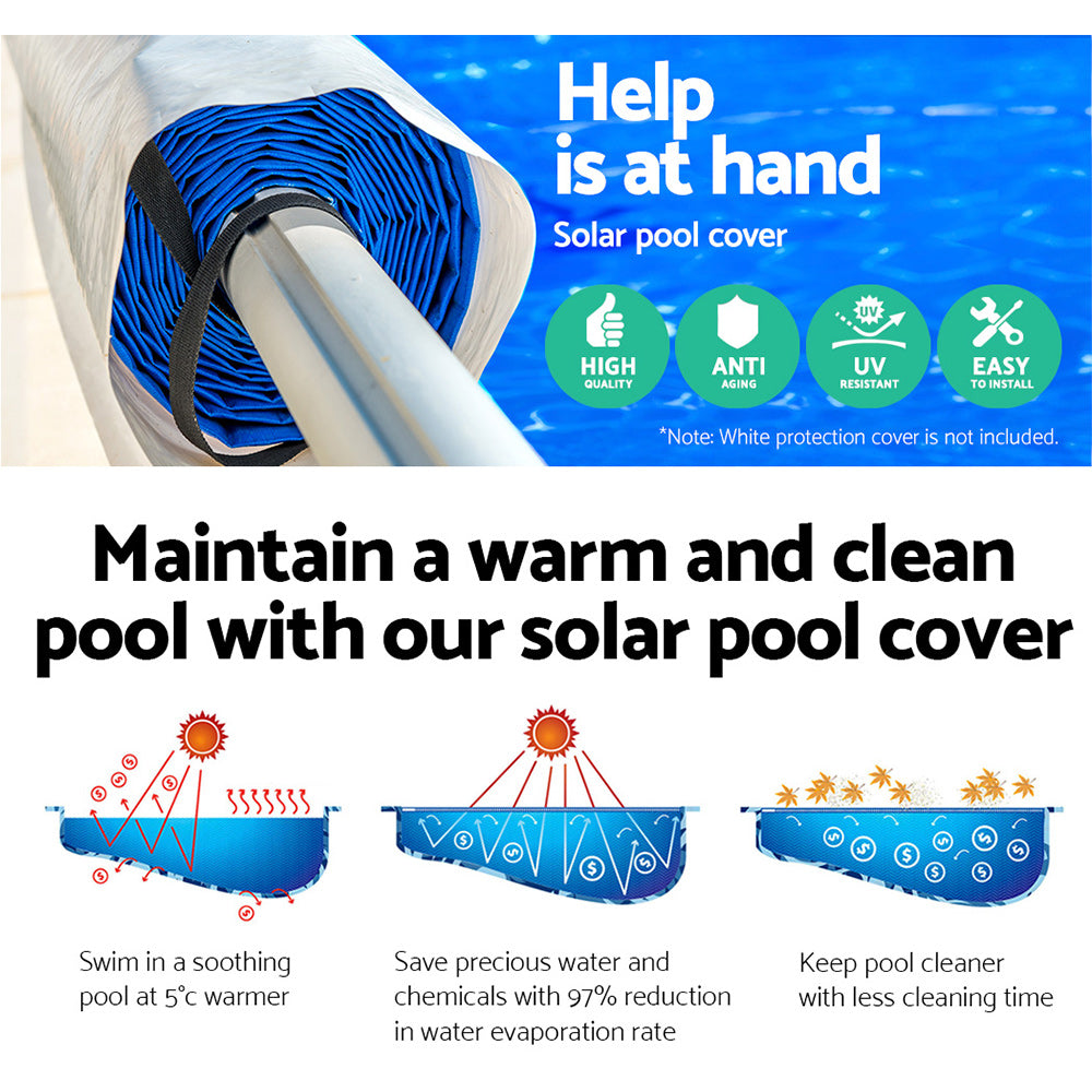 Aquabuddy Pool Cover Solar Blanket Swimming Pool Roller Covers Bubble 8M X 4.2M-3