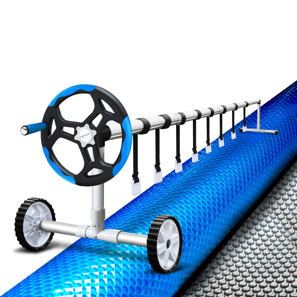 Aquabuddy Swimming Pool Cover Pool Roller Wheel Solar Blanket 500 Micron 11X4.8m-0